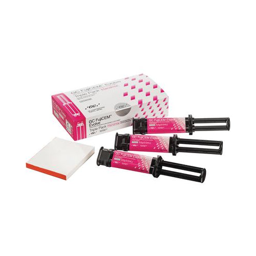 GC 012952 FujiCEM Evolve Glass Ionomer Cement Triple Pack Handmix Kit 012949 GC 012952 FujiCEM Evolve Glass Ionomer Cement Triple Pack Handmix Kit 012949